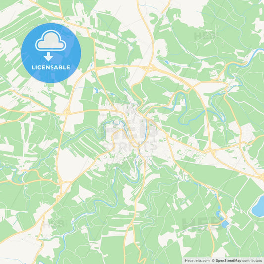 Zwettl, Austria Vector Map - Classic Colors