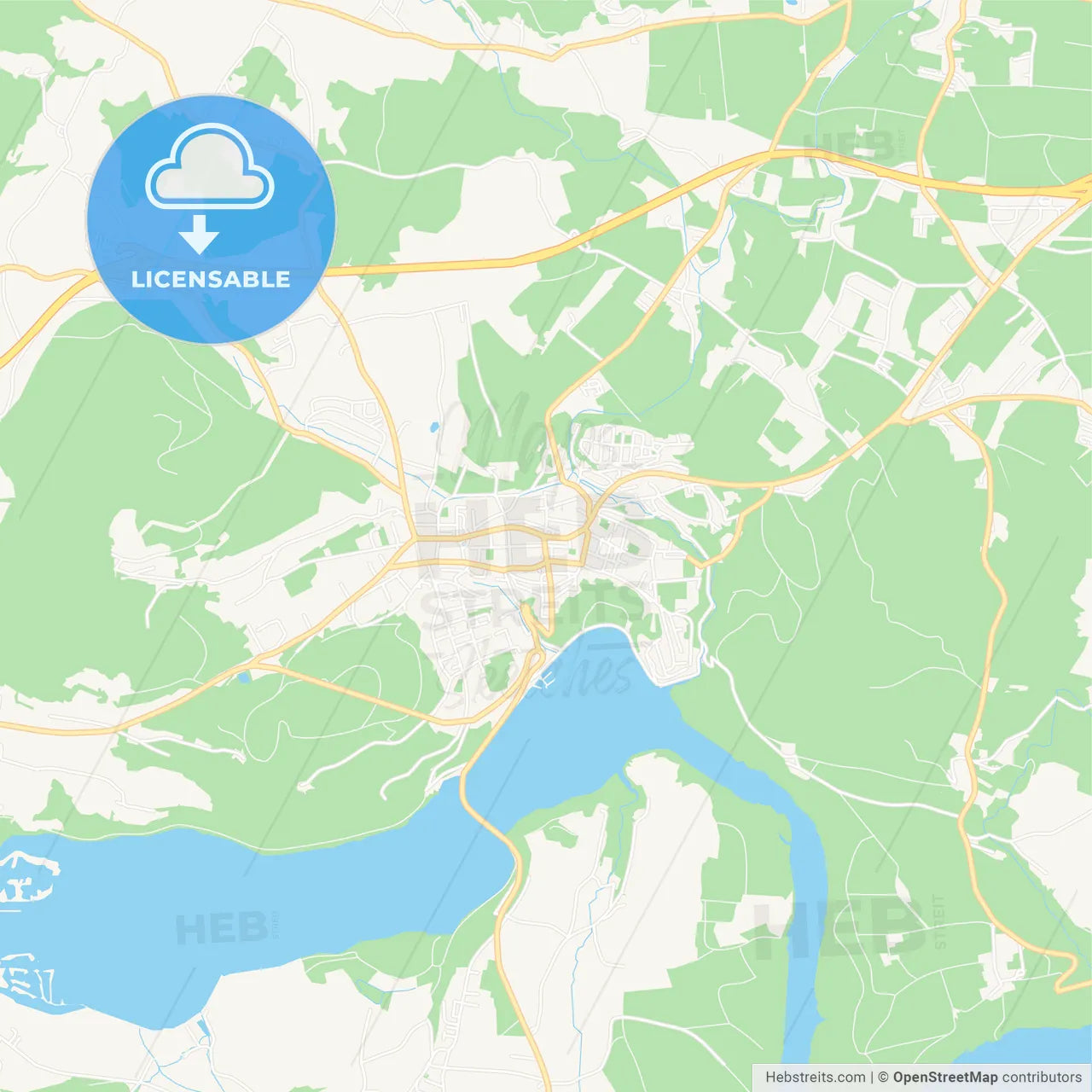 Volkermarkt, Austria Vector Map - Classic Colors