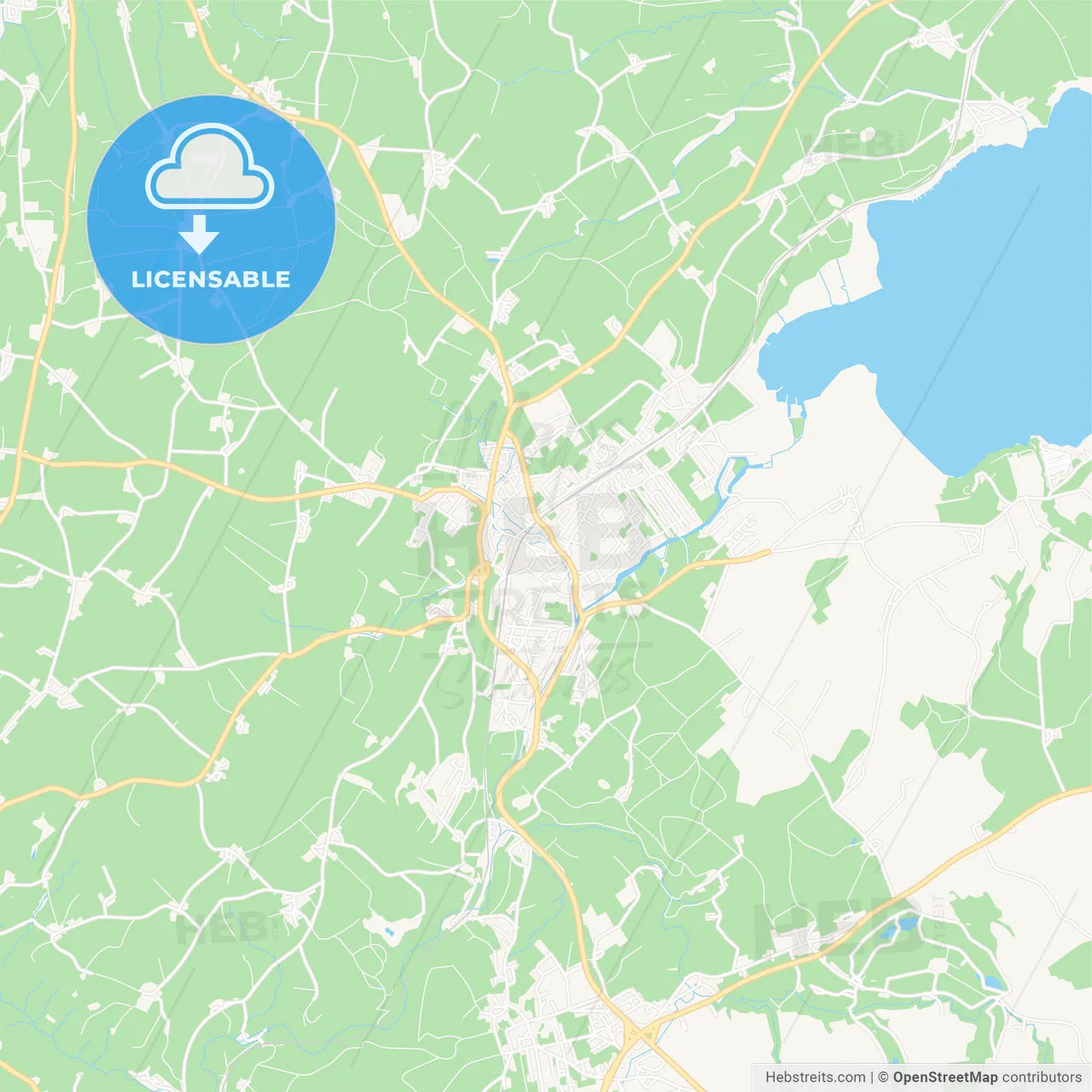 Seekirchen am Wallersee, Austria Vector Map - Classic Colors