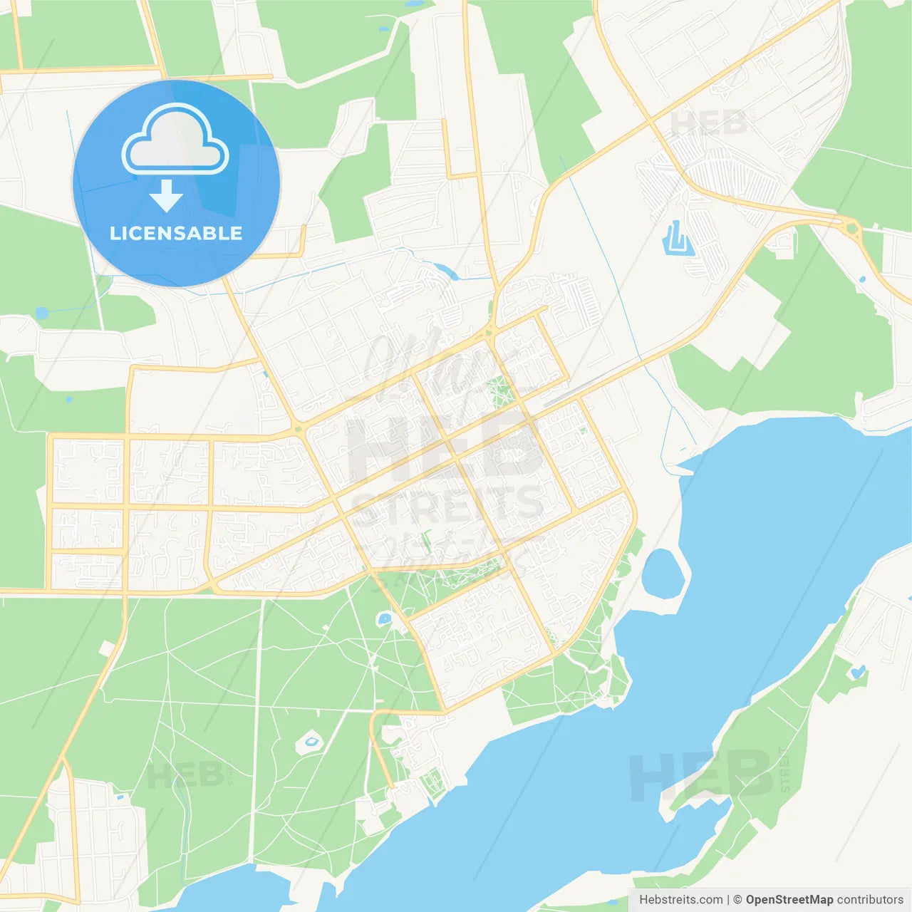 Salihorsk, Belarus Vector Map - Classic Colors