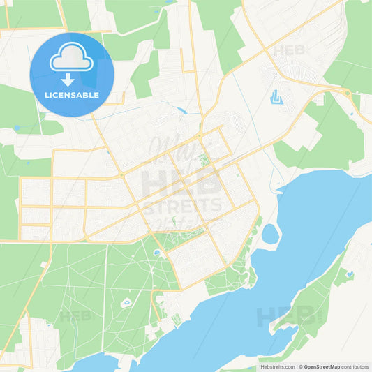 Salihorsk, Belarus Vector Map - Classic Colors