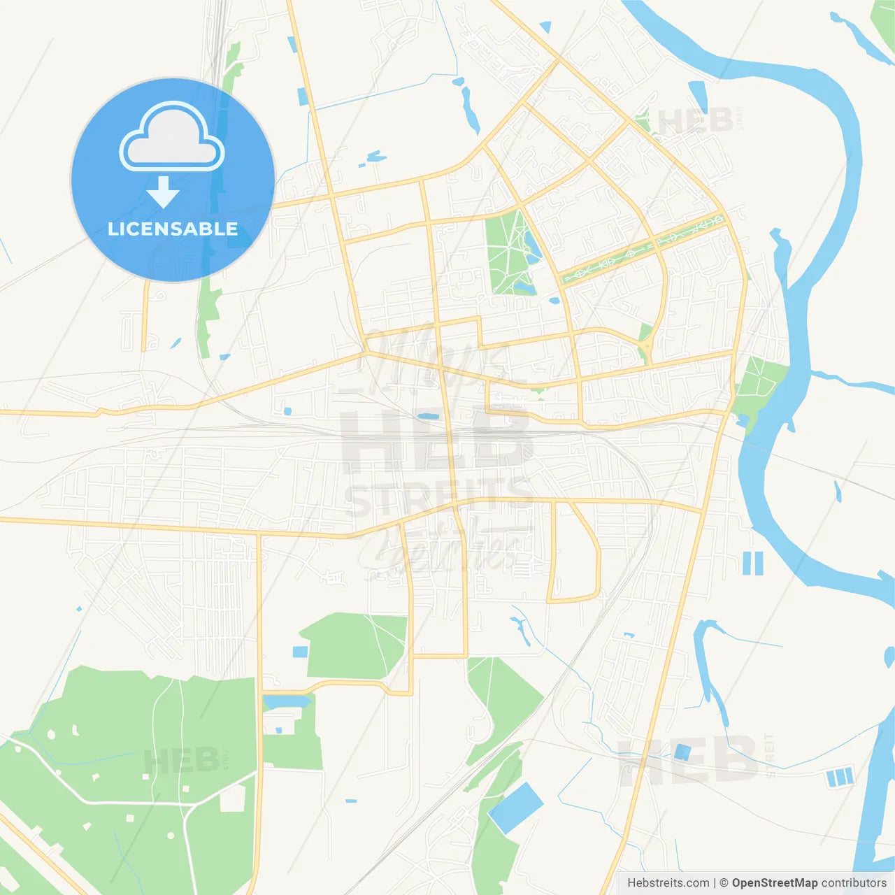 Zhlobin, Belarus Vector Map - Classic Colors