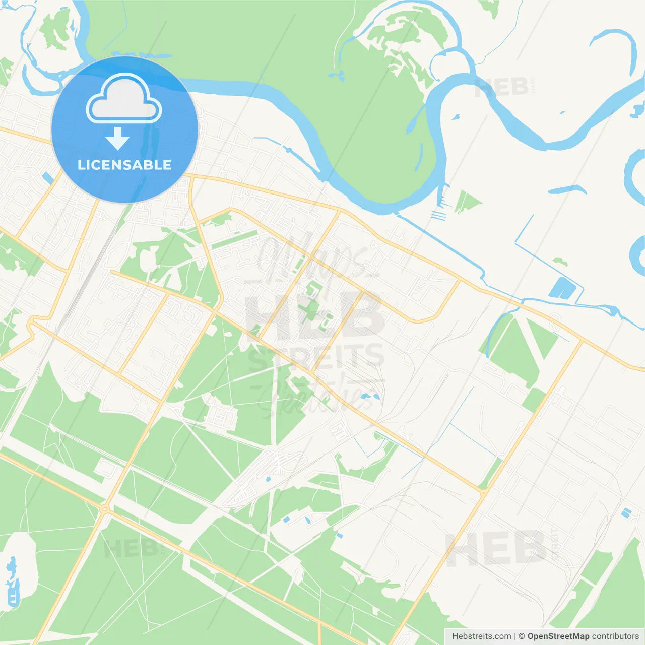 Svietlahorsk, Belarus Vector Map - Classic Colors