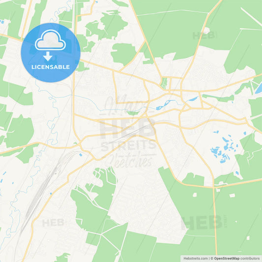 Vawkavysk, Belarus Vector Map - Classic Colors