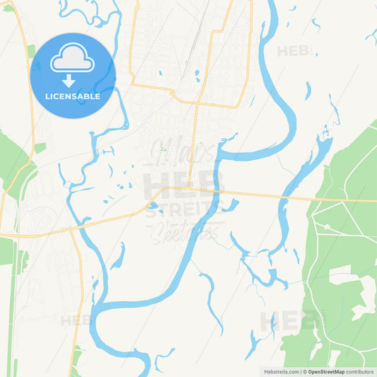 Rahachow, Belarus Vector Map - Classic Colors