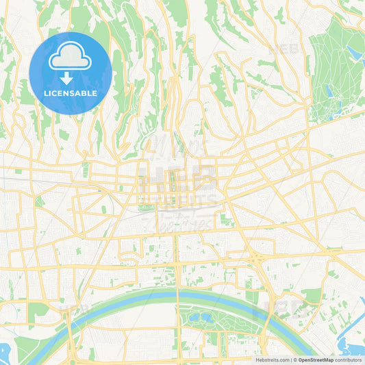 Zagreb , Croatia Vector Map - Classic Colors