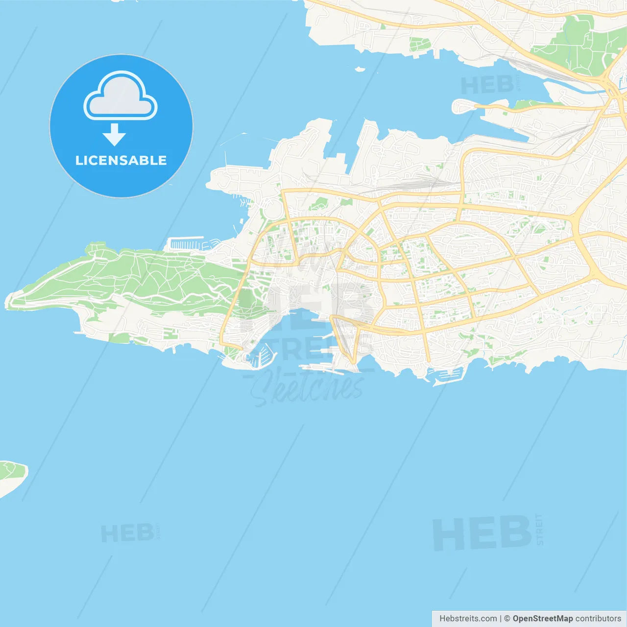 Split , Croatia Vector Map - Classic Colors