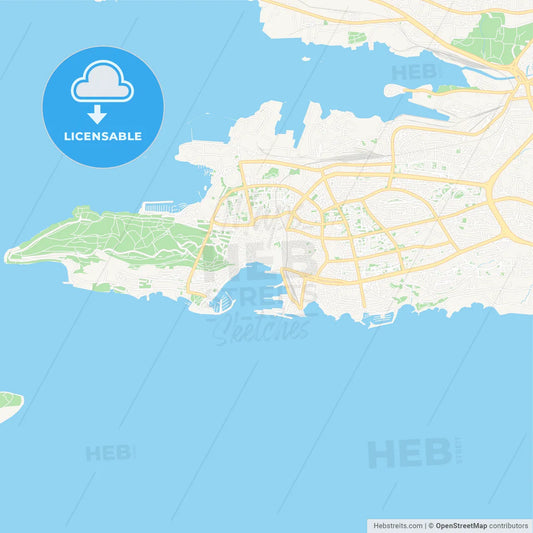 Split , Croatia Vector Map - Classic Colors
