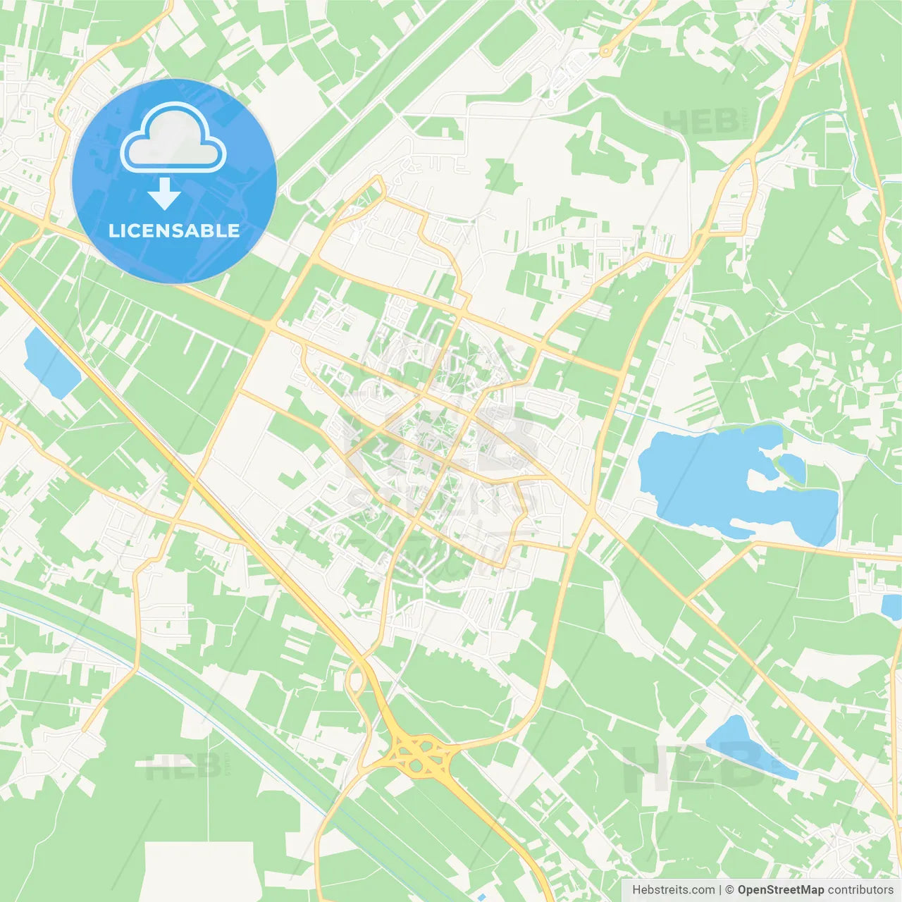 Velika Gorica, Croatia Vector Map - Classic Colors