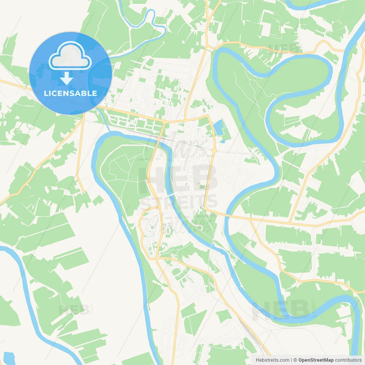 Sisak , Croatia Vector Map - Classic Colors
