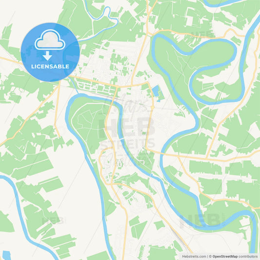Sisak , Croatia Vector Map - Classic Colors