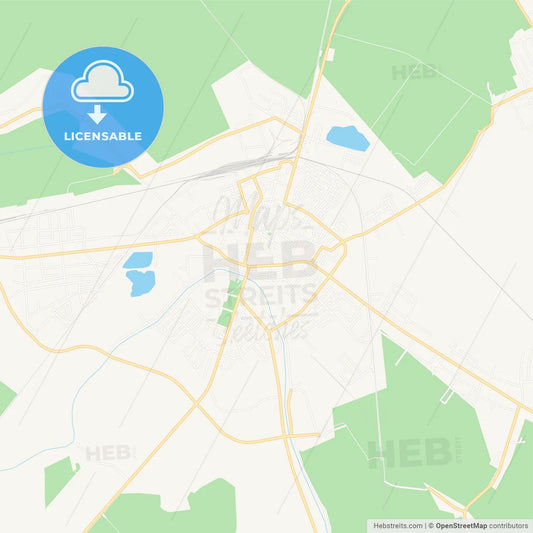 Vinkovci, Croatia Vector Map - Classic Colors