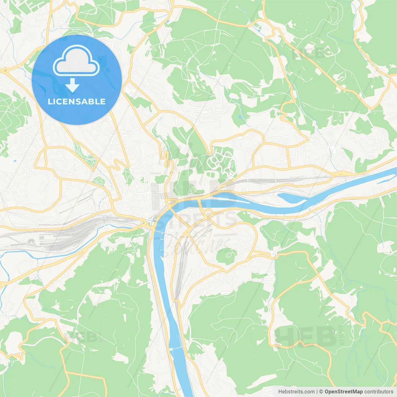 Usti nad Labem, Czechia Vector Map - Classic Colors