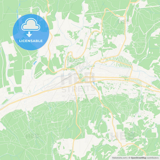 Zlin, Czechia Vector Map - Classic Colors