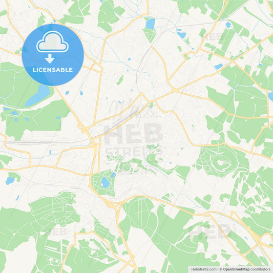 Teplice, Czechia Vector Map - Classic Colors