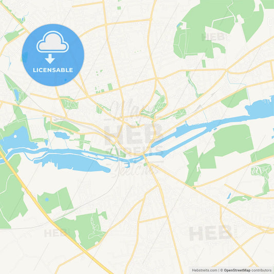 Randers, Denmark Vector Map - Classic Colors