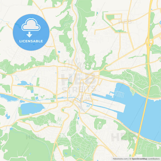 Vejle, Denmark Vector Map - Classic Colors