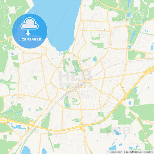 Roskilde, Denmark Vector Map - Classic Colors