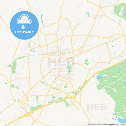 Slagelse, Denmark Vector Map - Classic Colors