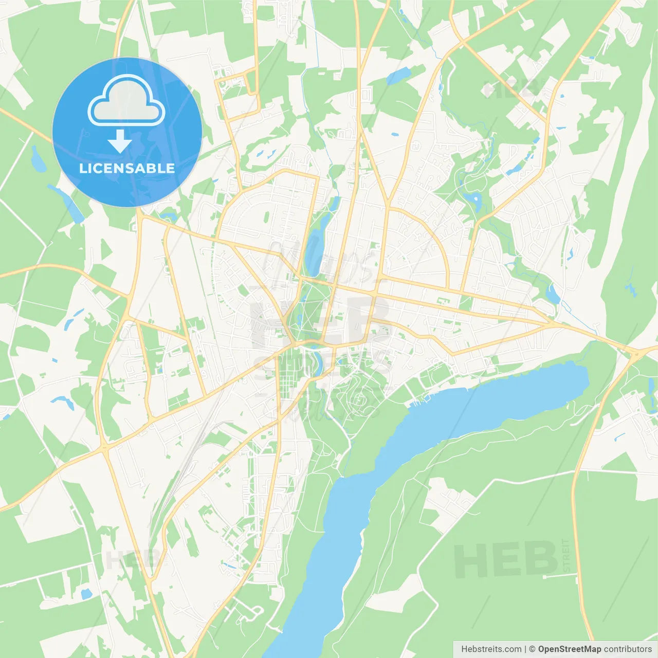 Viljandi, Estonia Vector Map - Classic Colors