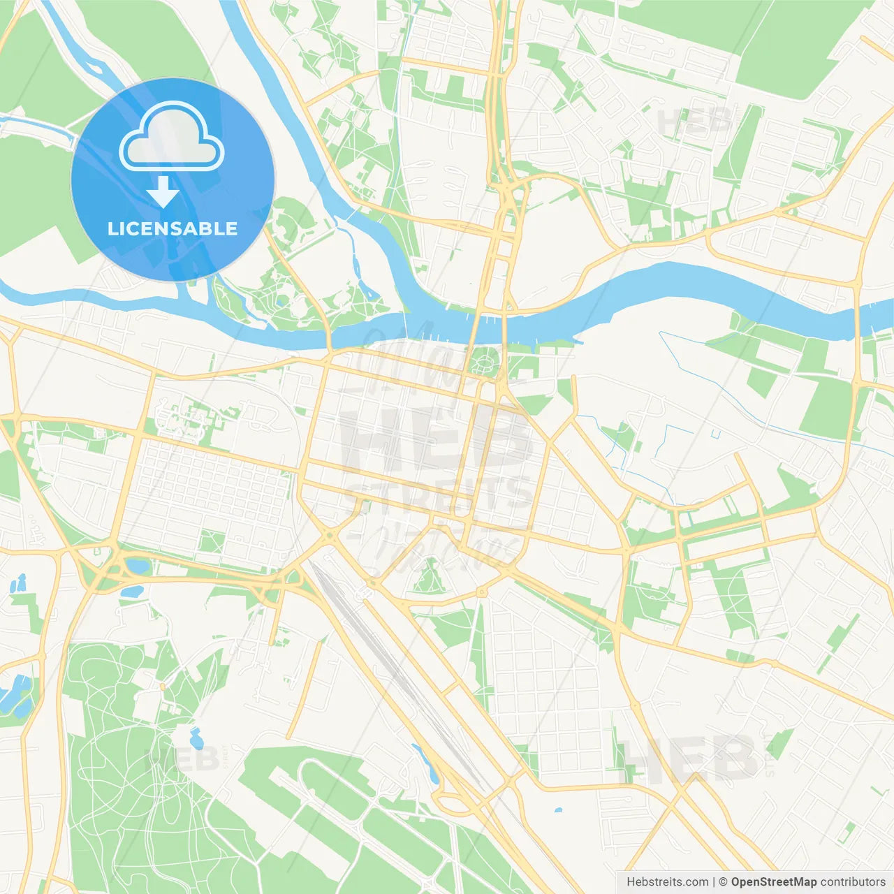 Pori, Finland Vector Map - Classic Colors