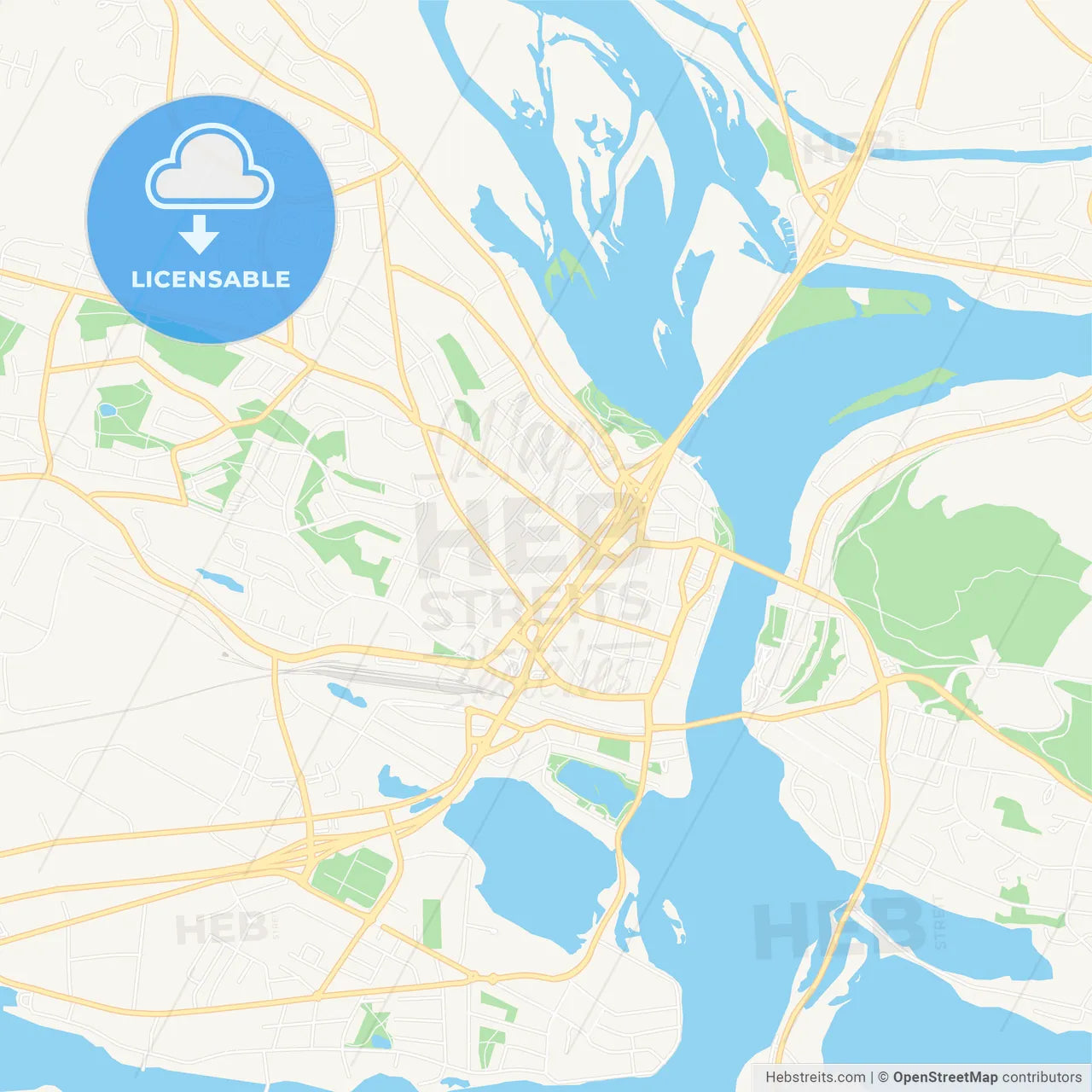 Rovaniemi, Finland Vector Map - Classic Colors