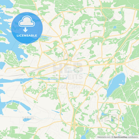 Rauma, Finland Vector Map - Classic Colors
