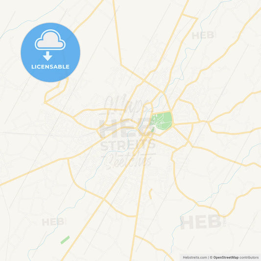 Zugdidi, Georgia Vector Map - Classic Colors