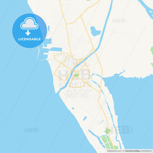 Poti, Georgia Vector Map - Classic Colors