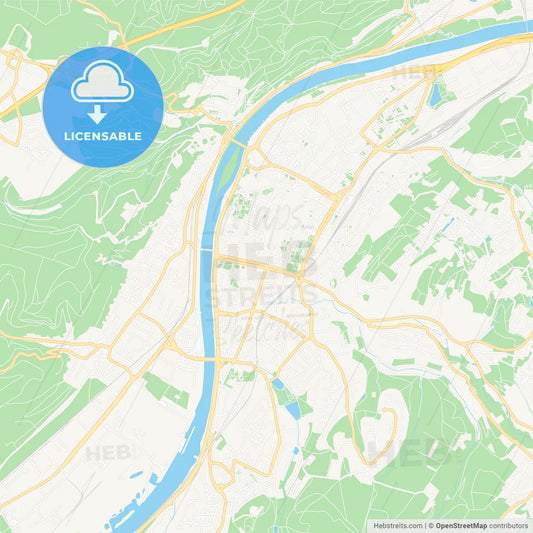 Trier, Germany Vector Map - Classic Colors