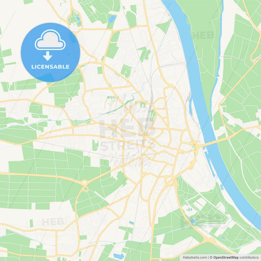 Worms, Germany Vector Map - Classic Colors