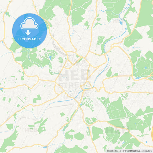 Plauen, Germany Vector Map - Classic Colors