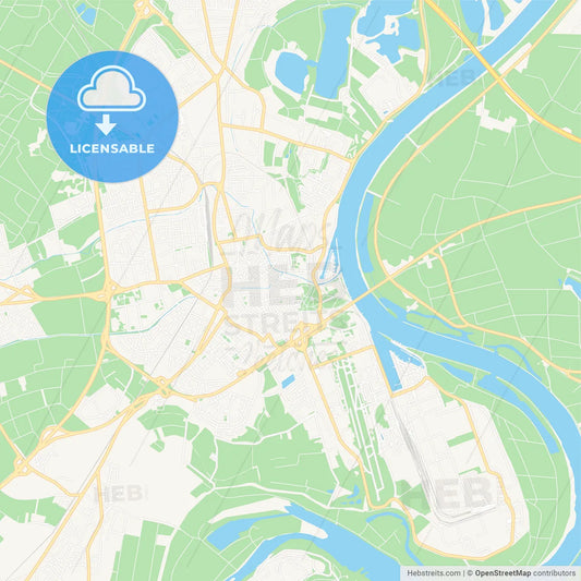 Speyer, Germany Vector Map - Classic Colors