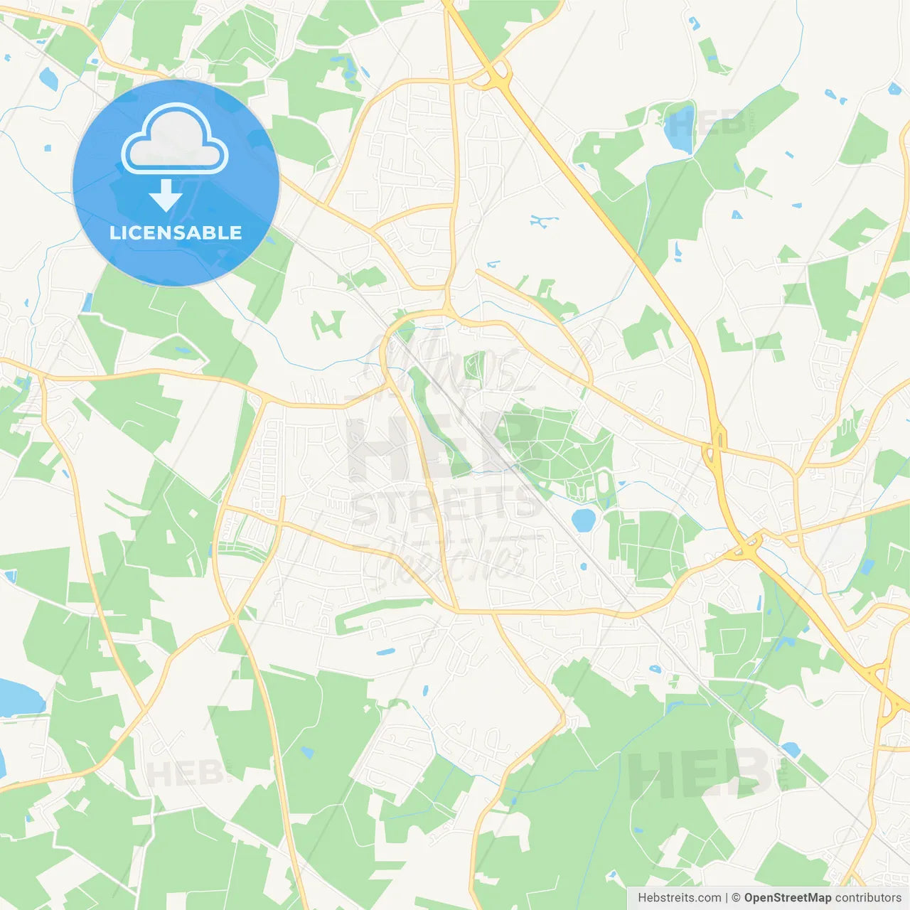 Pinneberg, Germany Vector Map - Classic Colors