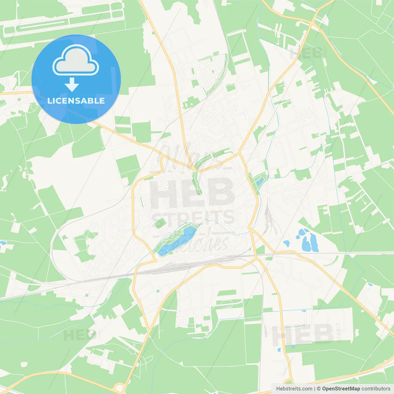 Stendal, Germany Vector Map - Classic Colors