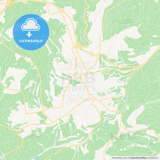 Pirmasens, Germany Vector Map - Classic Colors