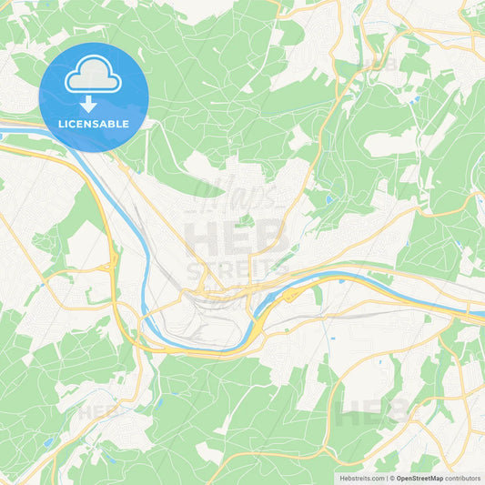 Volklingen, Germany Vector Map - Classic Colors