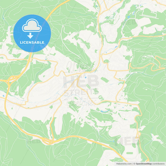 Suhl, Germany Vector Map - Classic Colors