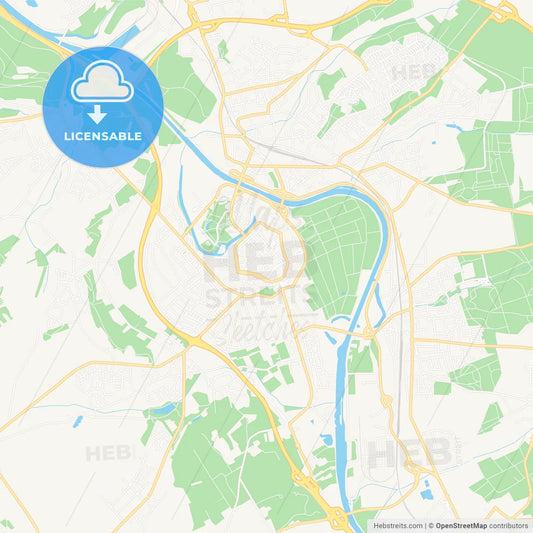 Saarlouis, Germany Vector Map - Classic Colors