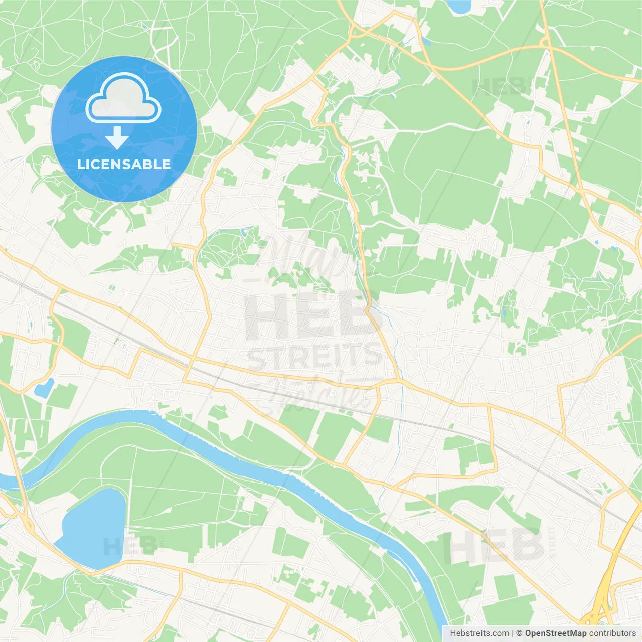 Radebeul, Germany Vector Map - Classic Colors