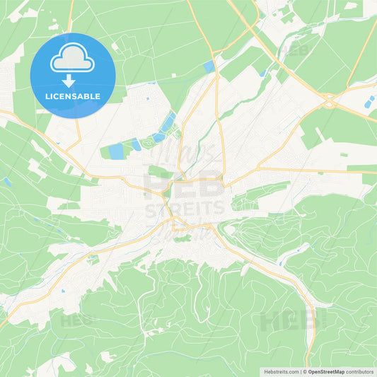 Wernigerode, Germany Vector Map - Classic Colors