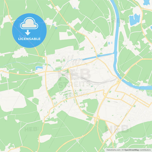 Riesa, Germany Vector Map - Classic Colors