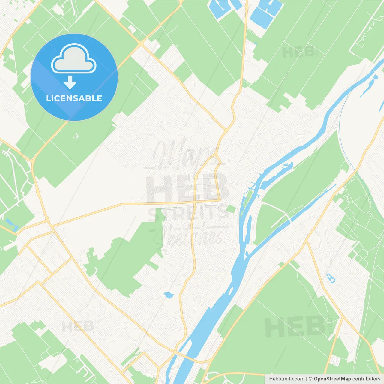 Szigetszentmiklos, Hungary Vector Map - Classic Colors