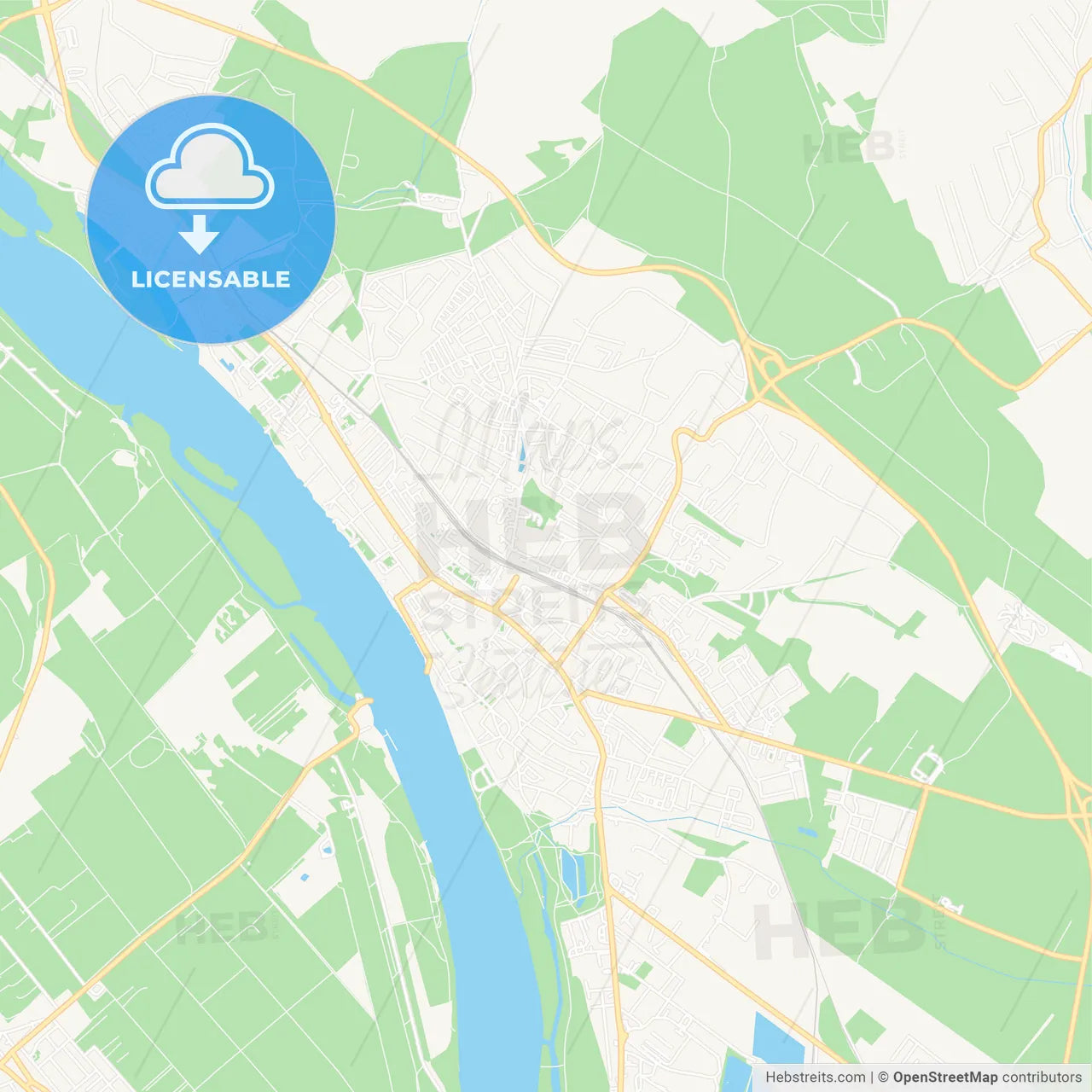 Vac, Hungary Vector Map - Classic Colors