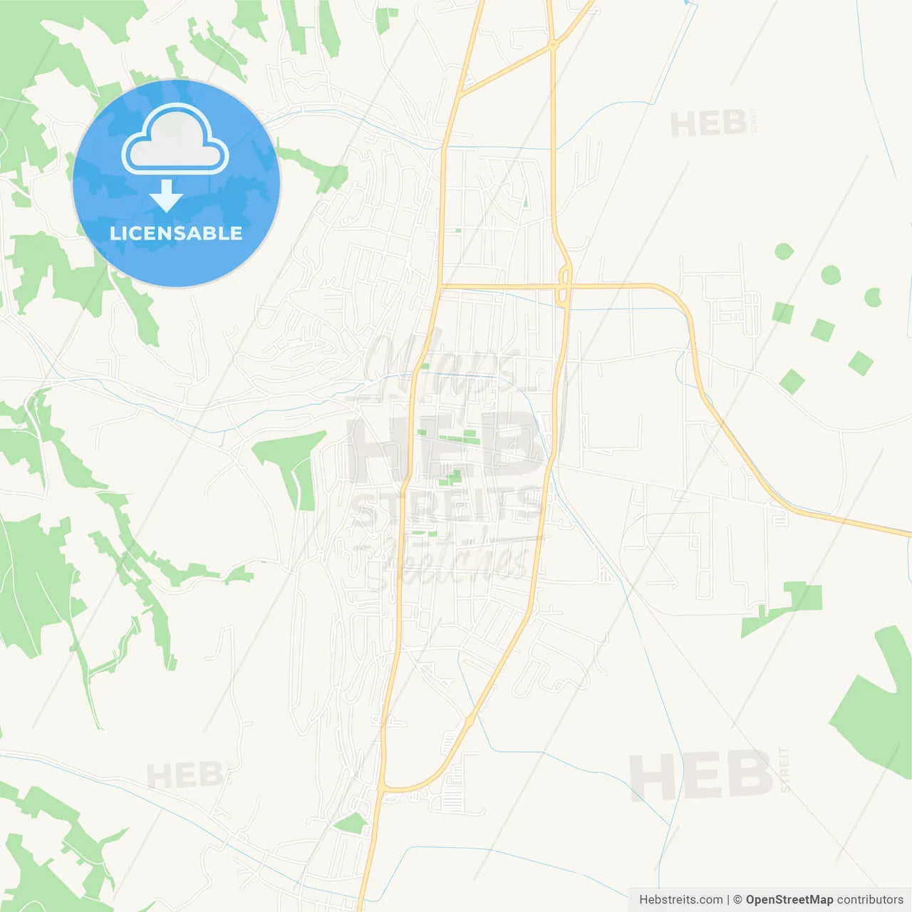 Szekszard, Hungary Vector Map - Classic Colors