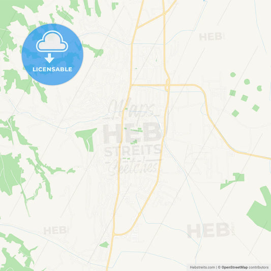 Szekszard, Hungary Vector Map - Classic Colors