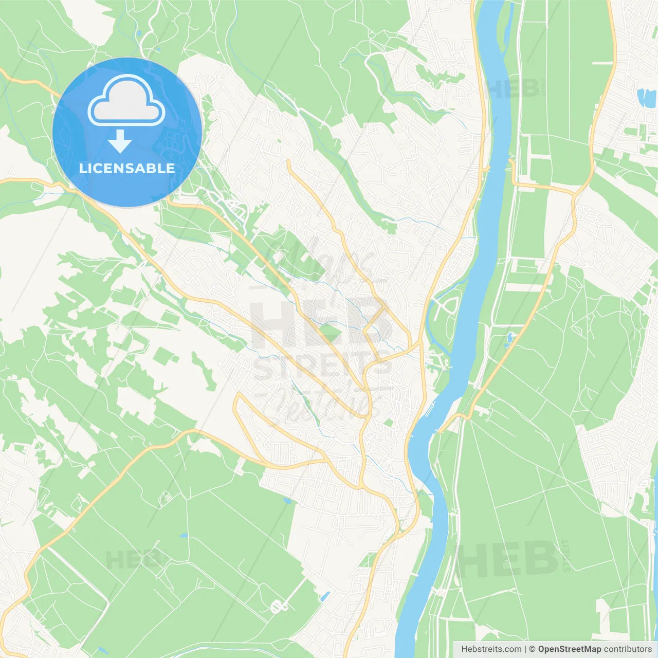 Szentendre, Hungary Vector Map - Classic Colors