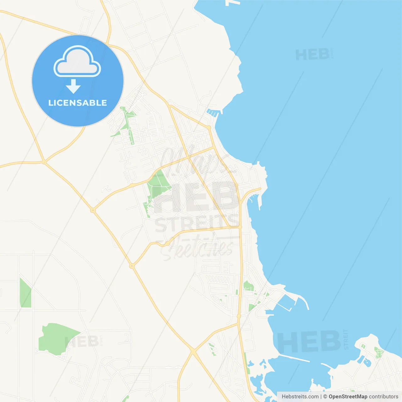 Reykjanesbaer, Iceland Vector Map - Classic Colors