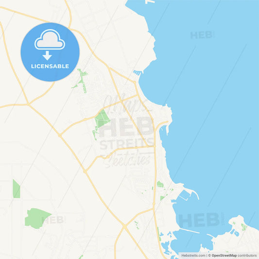 Reykjanesbaer, Iceland Vector Map - Classic Colors