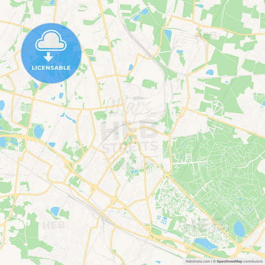 Chorzow, Poland Vector Map - Classic Colors